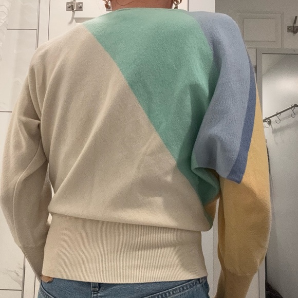 Vintage Wool / Mohair Mondi Pastel Striped Women's Sweater - Picture 8 of 12